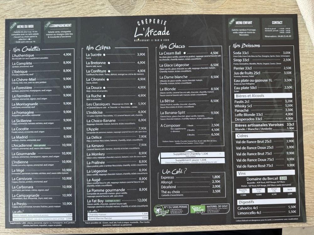 Crêperie L'Arcade - Menu Image 1